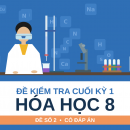 Đề thi hóa học 8 cuối kỳ 1 có đáp án( Đề 2)