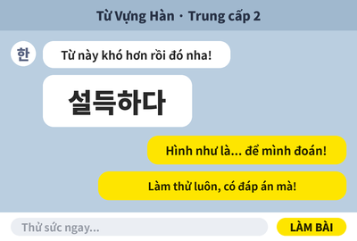 Bài kiểm tra trắc nghiệm từ vựng tiếng Hàn trung cấp 2 bài 14