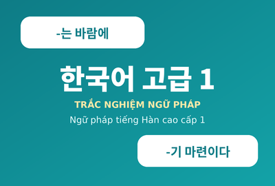 Bài kiểm tra trắc nghiệm ngữ pháp tiếng Hàn cao cấp 1 (Đề 14)