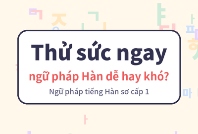 Bài kiểm tra trắc nghiệm ngữ pháp tiếng Hàn sơ cấp 1 (Đề 12)