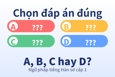 Bài kiểm tra trắc nghiệm ngữ pháp tiếng Hàn sơ cấp 1 (Đề 13)