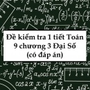 Đề kiểm tra 1 tiết toán 9 chương 3 đại số (có đáp án)